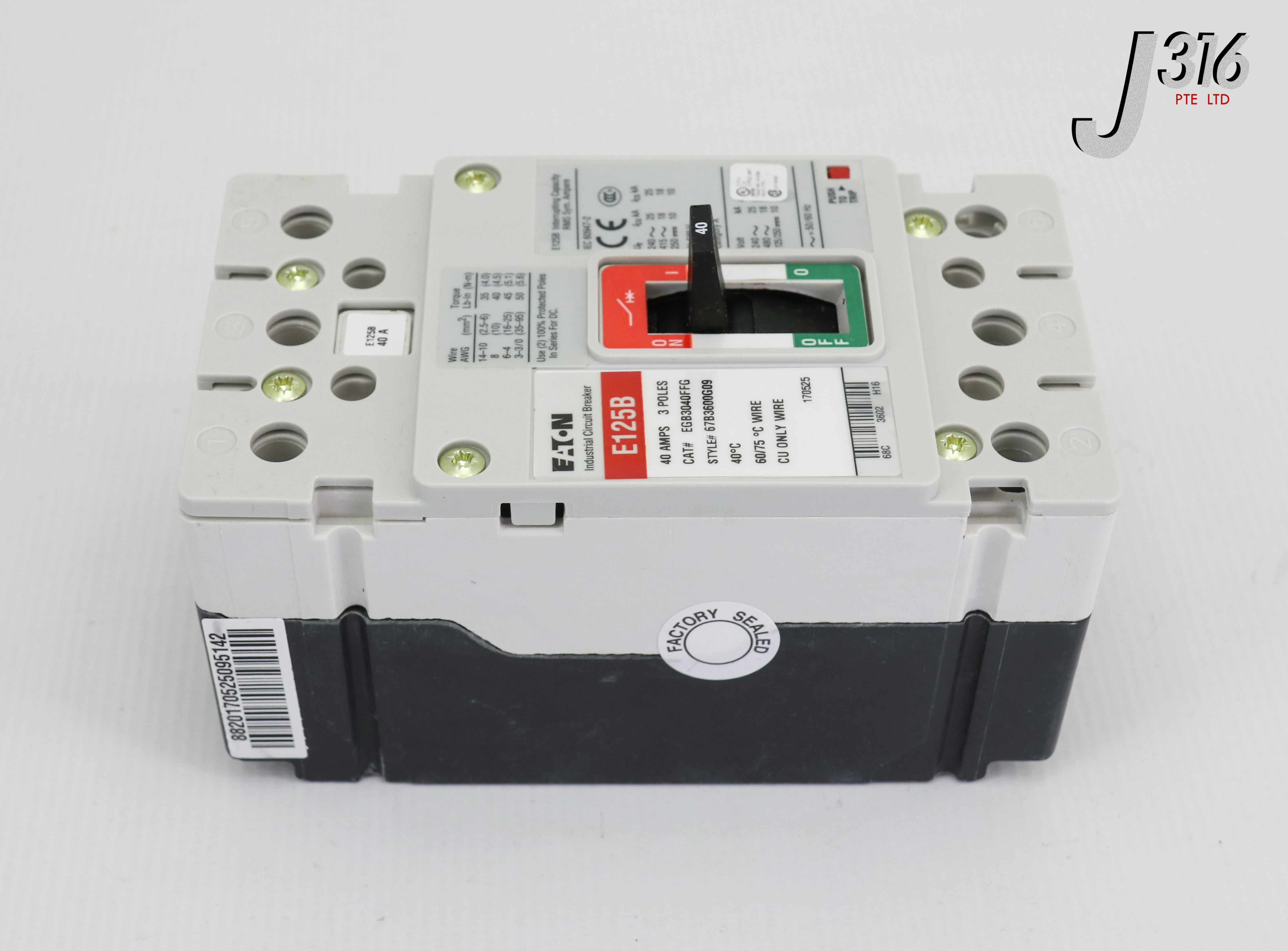アナザー 23623 EATON E125B 3 POLES CIRCUIT BREAKER, 40 AMPS (NEW